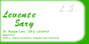 levente sary business card