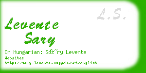 levente sary business card